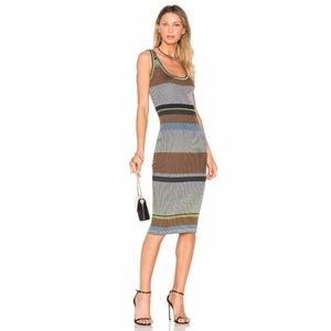 DVF Metallic Knit Midi Dress